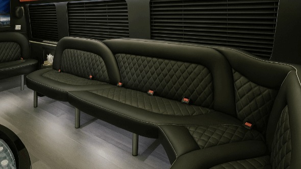 Interior of Cabot Party Bus Company's 14 Passenger Sprinter Limousine in Cabot