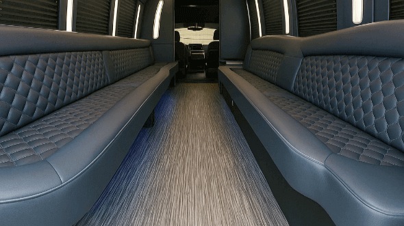 Interior of Benton Party Bus Company's 20 Passenger Party Bus in Benton