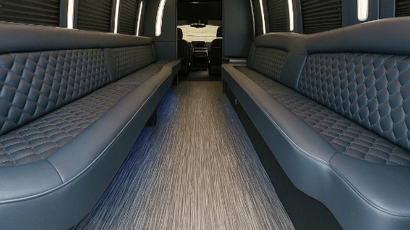 Interior of Cabot Party Bus Company's 20 Passenger Party Bus in Cabot