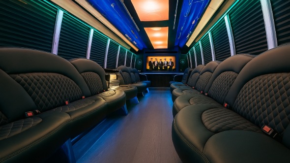 Interior of Fort Smith Party Bus Company's 20 Passenger Party Bus in Fort Smith