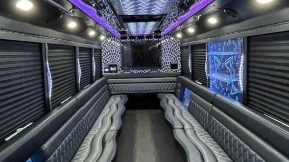Interior of Jonesboro Party Bus Company's 20 Passenger Party Bus in Jonesboro