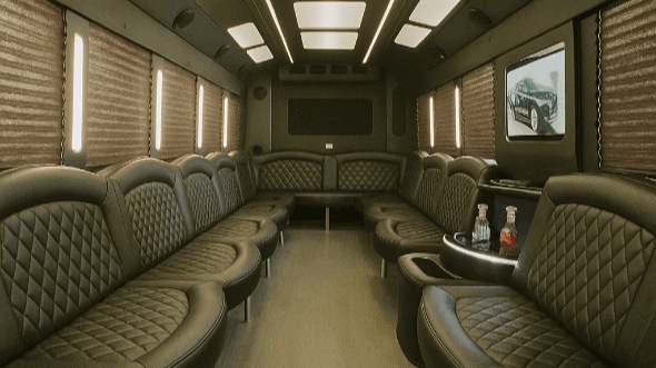 Interior of Pine Bluff Party Bus Company's 20 Passenger Party Bus in Pine Bluff