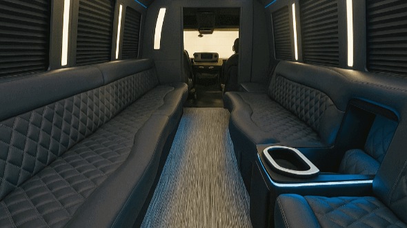 Interior of Rogers Party Bus Company's 20 Passenger Party Bus in Rogers