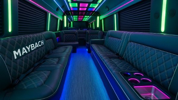 Interior of Texarkana Party Bus Company's 20 Passenger Party Bus in Texarkana