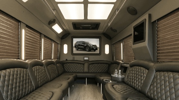 Interior of Benton Party Bus Company's 25 Passenger Party Bus in Benton