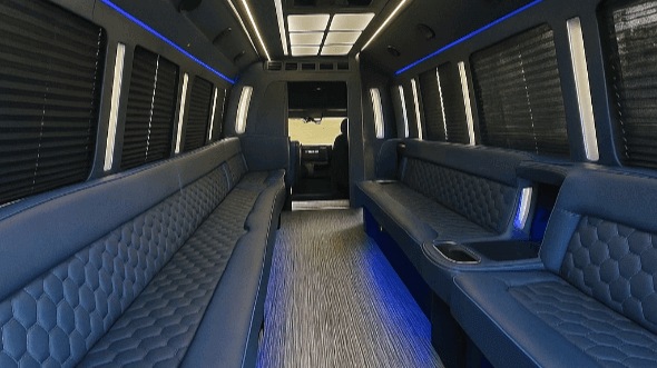 Interior of Pine Bluff Party Bus Company's 25 Passenger Party Bus in Pine Bluff