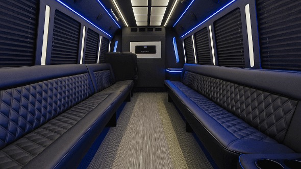 Interior of Texarkana Party Bus Company's 25 Passenger Party Bus in Texarkana