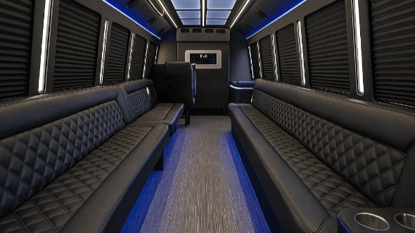 Interior of North Little Rock Party Bus Company's 28 Passenger Party Bus in North Little Rock