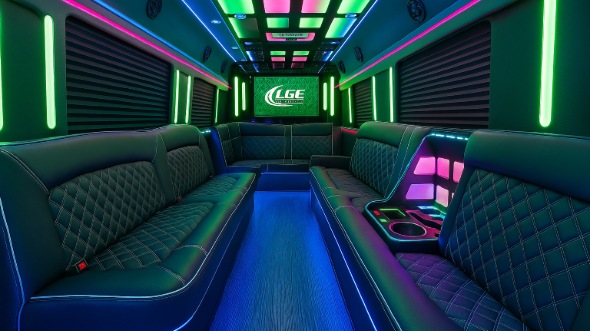 Interior of Jacksonville Party Bus Company's 40 Passenger Party Bus in Jacksonville
