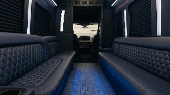 Interior of Rogers Party Bus Company's 40 Passenger Party Bus in Rogers