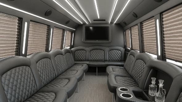 Interior of Sherwood Party Bus Company's 40 Passenger Party Bus in Sherwood