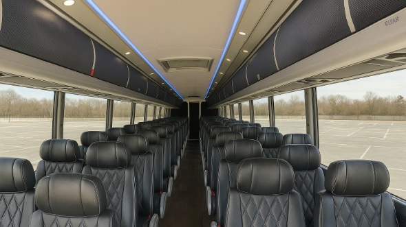 Interior of Arkansas Party Bus Company's 46 Passenger Charter Bus in Arkansas