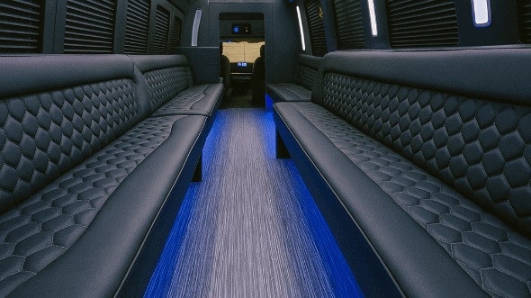 Interior of Conway Party Bus Company's 50 Passenger Party Bus in Conway